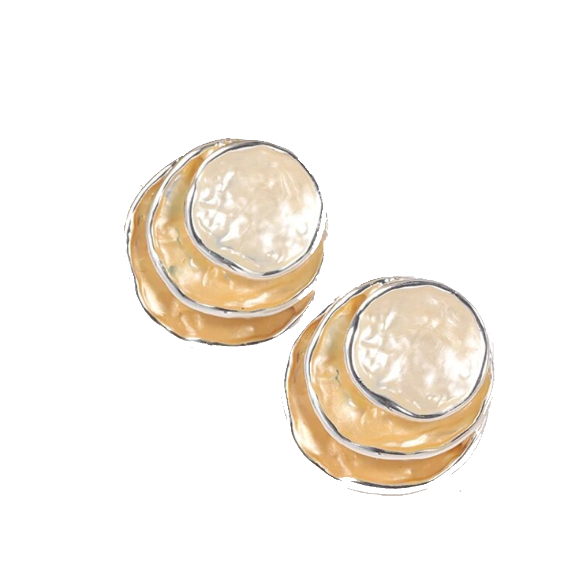 3 Tone Stud Earrings