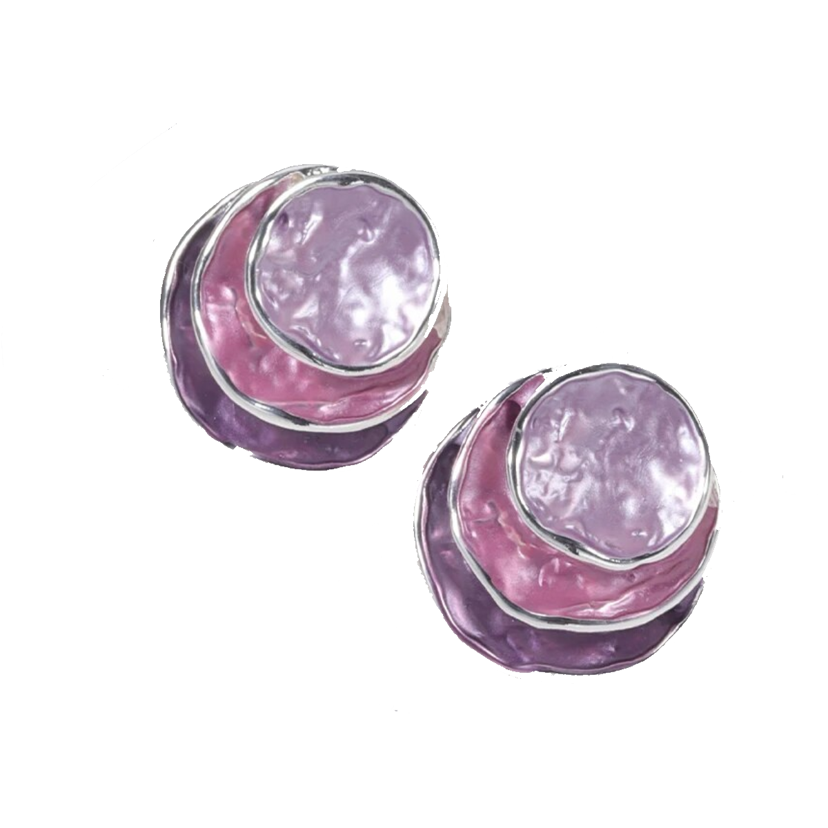3 Tone Stud Earrings
