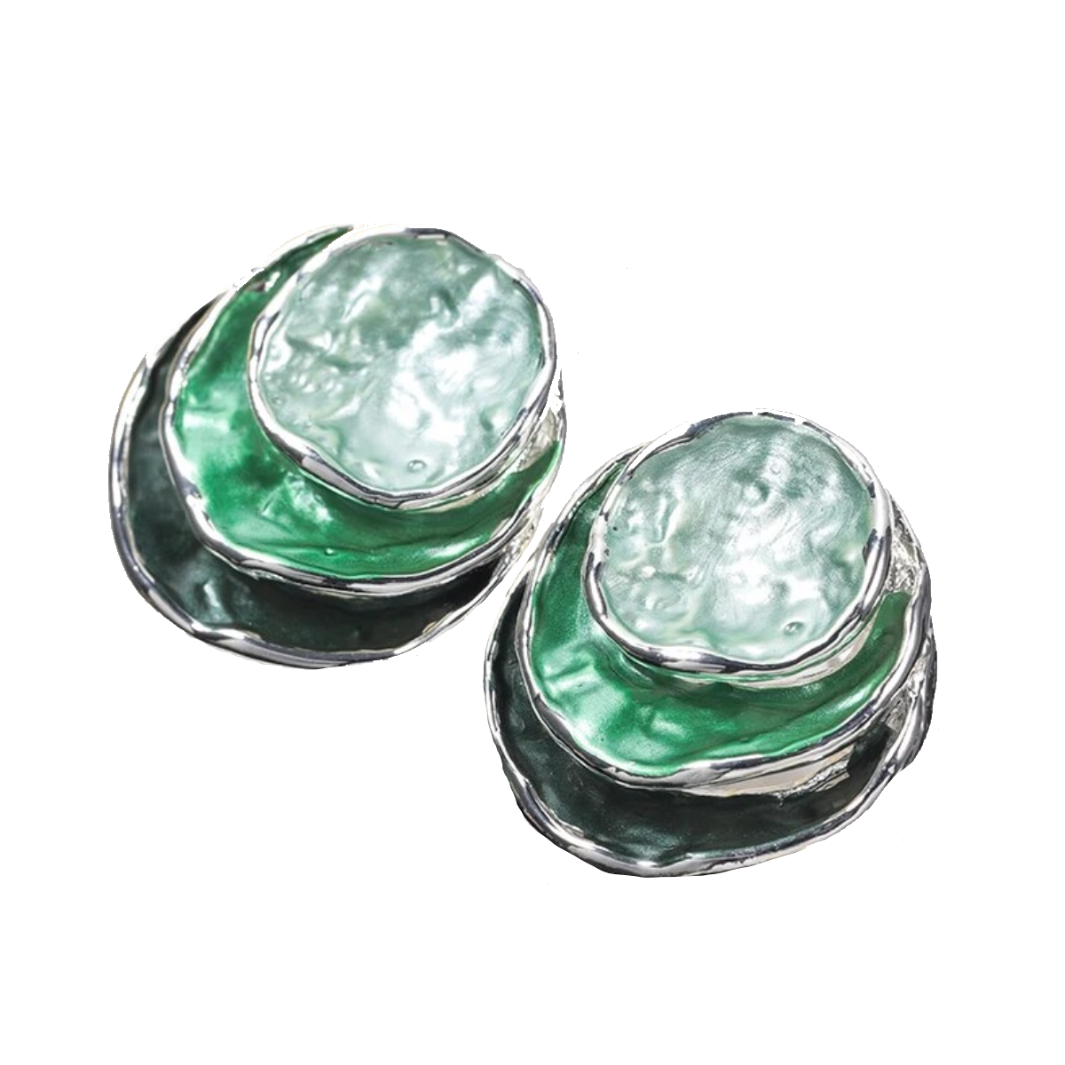 3 Tone Stud Earrings