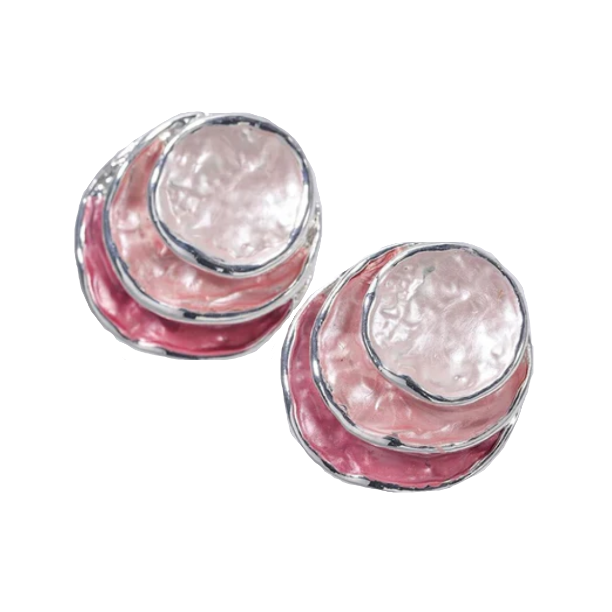 3 Tone Stud Earrings