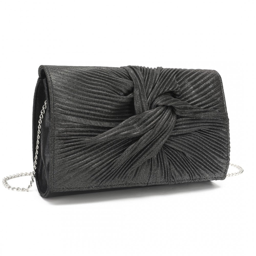 PLEATED BOW EVENING CLUTCH