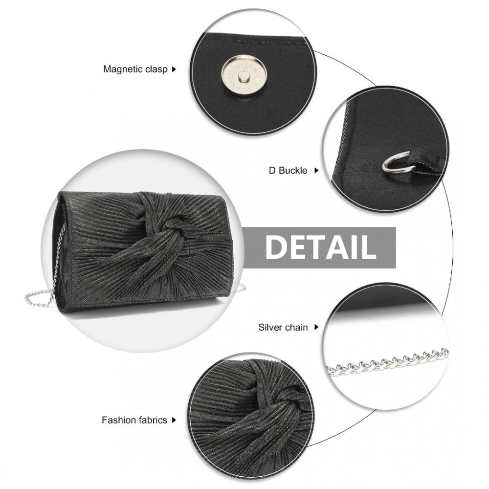 PLEATED BOW EVENING CLUTCH
