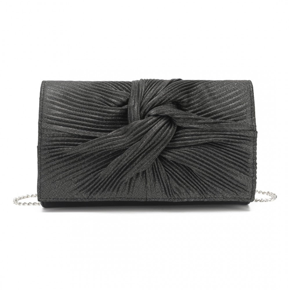 PLEATED BOW EVENING CLUTCH