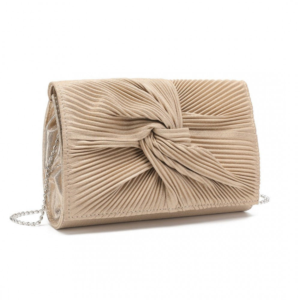 PLEATED BOW EVENING CLUTCH