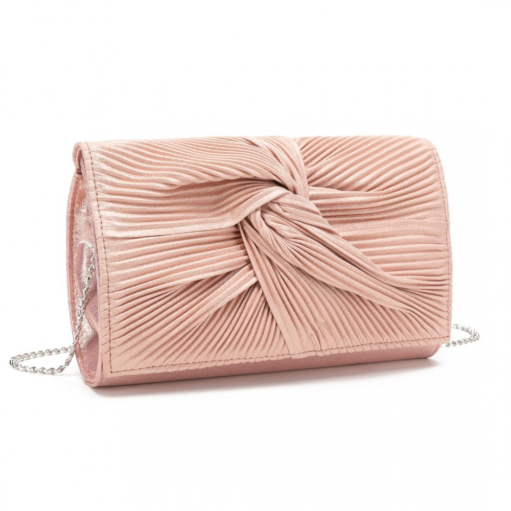 PLEATED BOW EVENING CLUTCH