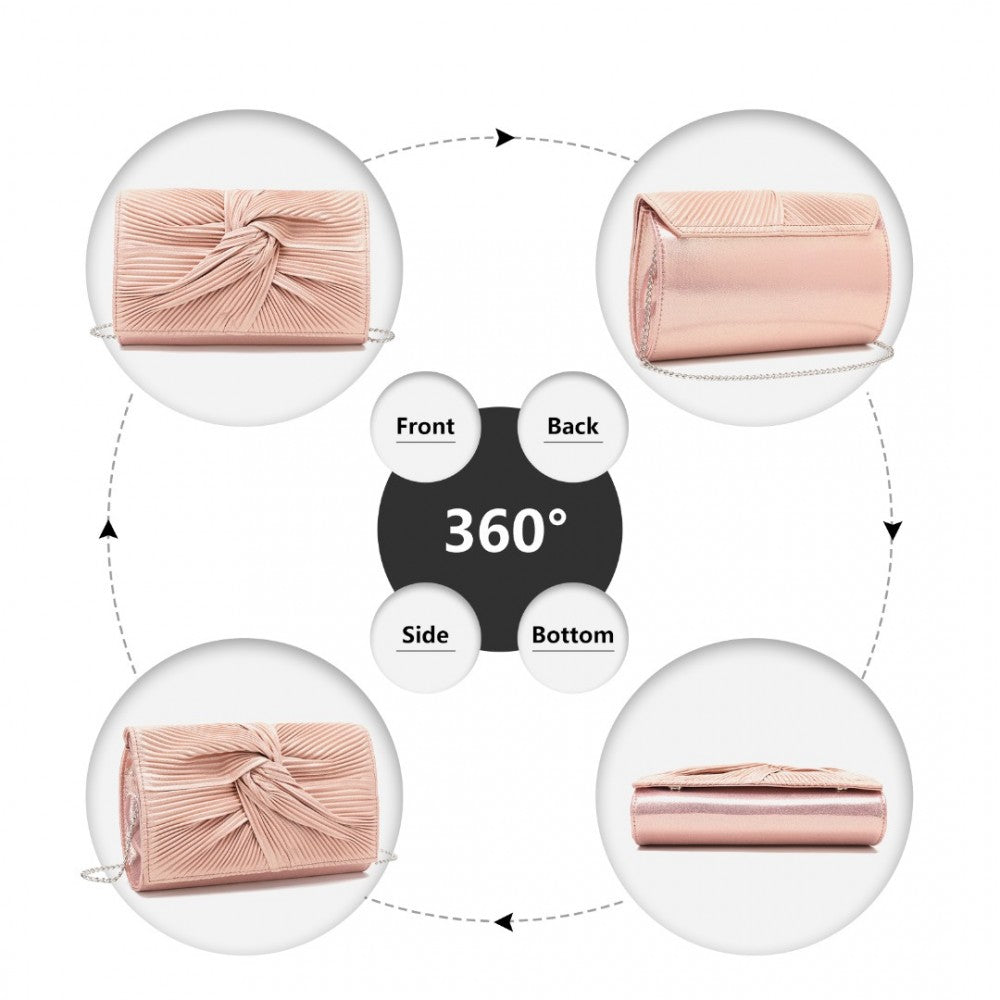 PLEATED BOW EVENING CLUTCH