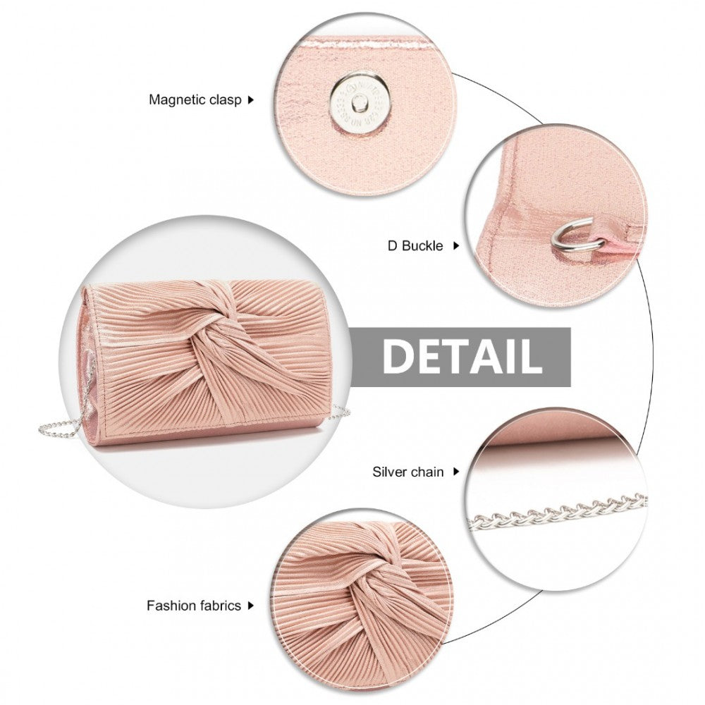 PLEATED BOW EVENING CLUTCH
