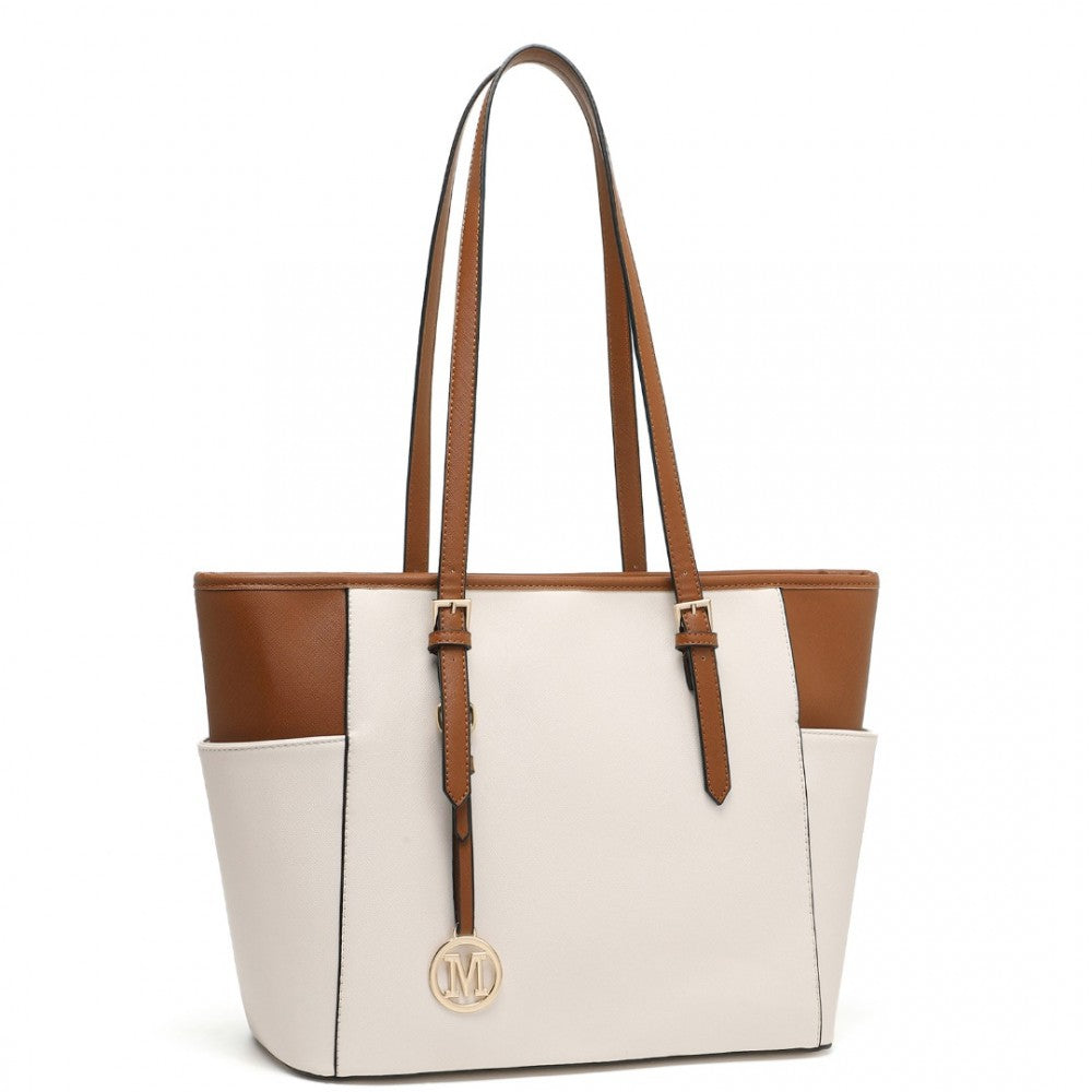 FAUX LEATHER TOTE BAG