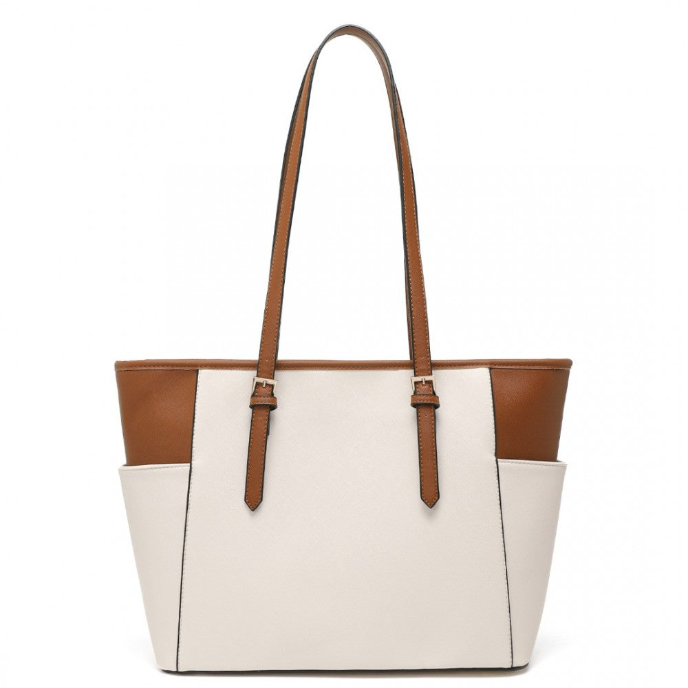FAUX LEATHER TOTE BAG