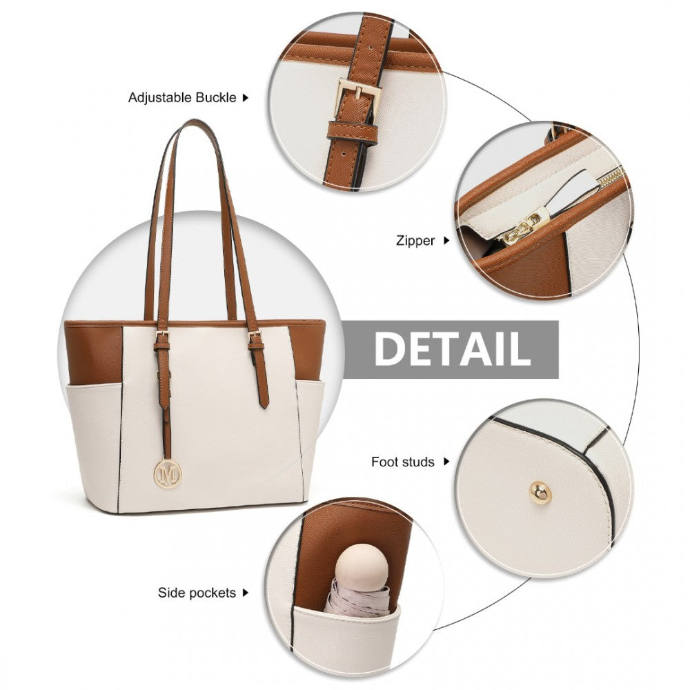 FAUX LEATHER TOTE BAG