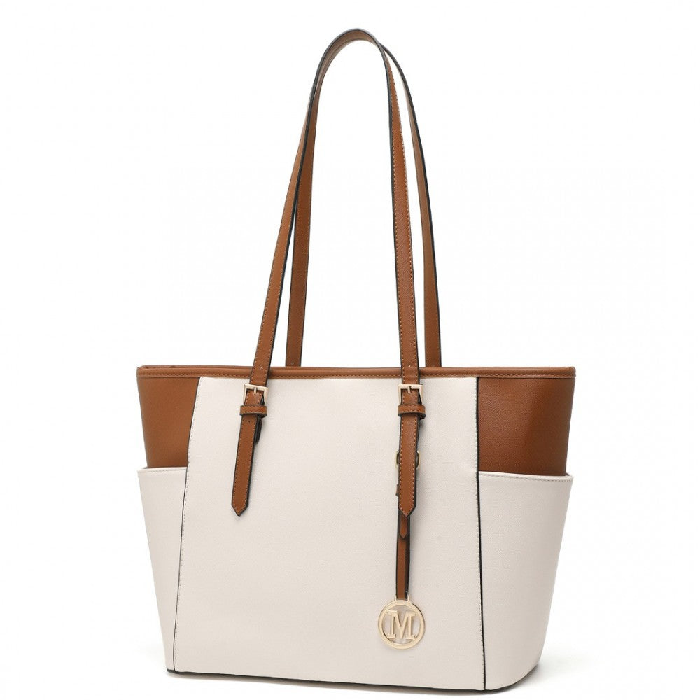 FAUX LEATHER TOTE BAG