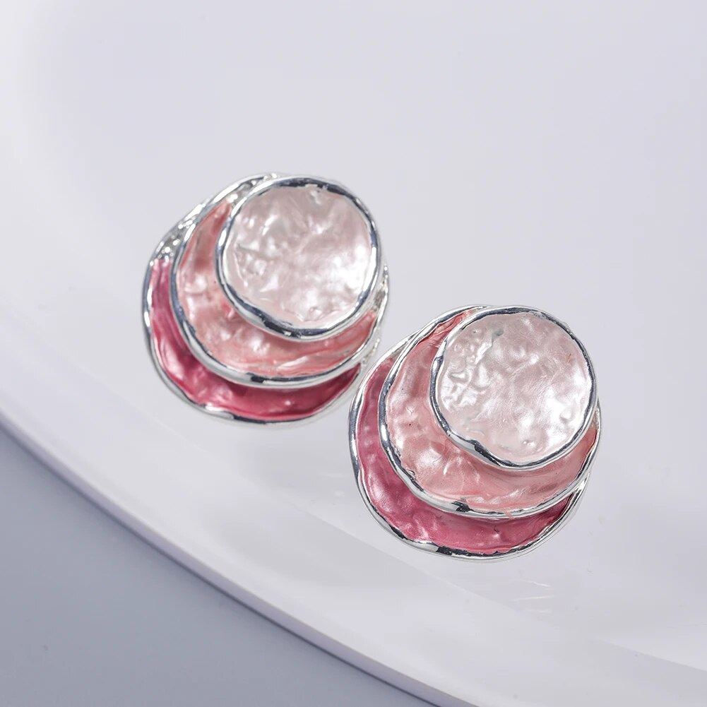 3 Tone Stud Earrings