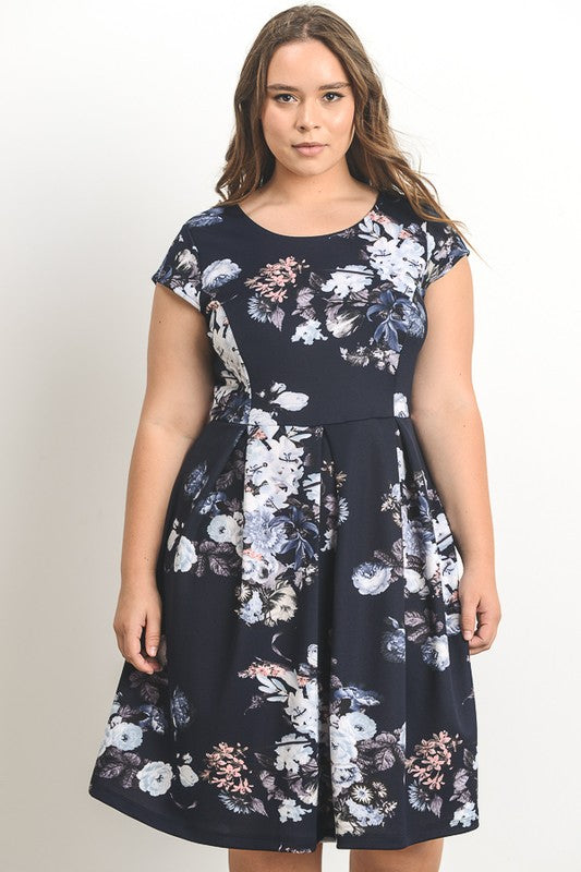 Kyla A-Line Floral Dress-Clearance-Daring Diva Australia-Daring Diva Australia