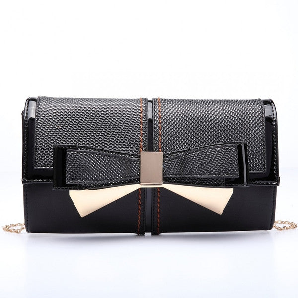 Black Bow Clutch-Handbags-ML-Daring Diva Australia, plus size fashion, plus size clothing, plus size clothing online, plus size womens clothing, womens clothing online, womens fashion, women's bag, bags for women, womens handbag, handbags for women, leather bag, handbags, chain bag, shoulder bag, tote bags, clutches, pouches, backpacks, beach bags, bags, accessories, purses for women, ladies handbags, crossbody bags for women, womens work bag, fashion, black chain shoulder bag, black shoulder bag