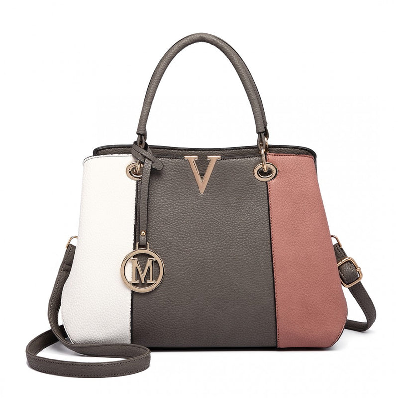 COLOUR BLOCK PANEL SHOULDER BAG PINK-SOLD-SOLD-Daring Diva Australia