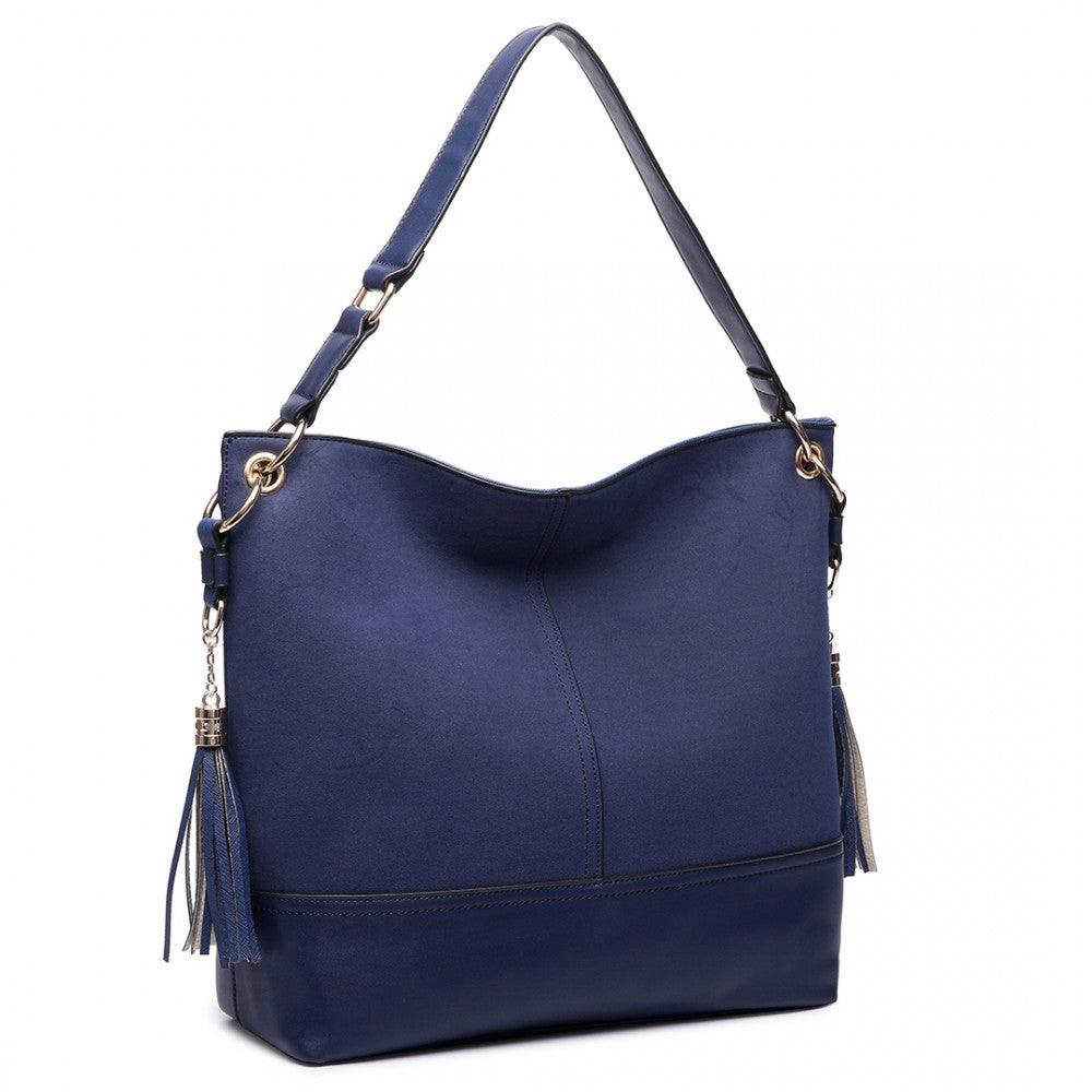 Leather Tassel Hobo Bag-Handbags-ML-Daring Diva Australia, plus size fashion, plus size clothing, plus size clothing online, plus size womens clothing, womens clothing online, womens fashion, women's bag, bags for women, womens handbag, handbags for women, leather bag, handbags, chain bag, shoulder bag, tote bags, clutches, pouches, backpacks, beach bags, bags, accessories, purses for women, ladies handbags, crossbody bags for women, womens work bag, fashion, nayy leather hobo bag