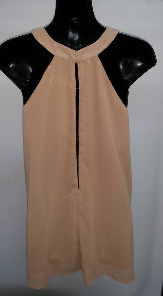 Z-Chiffon Layered Beaded Top Coffee-SOLD-SOLD-Daring Diva Australia