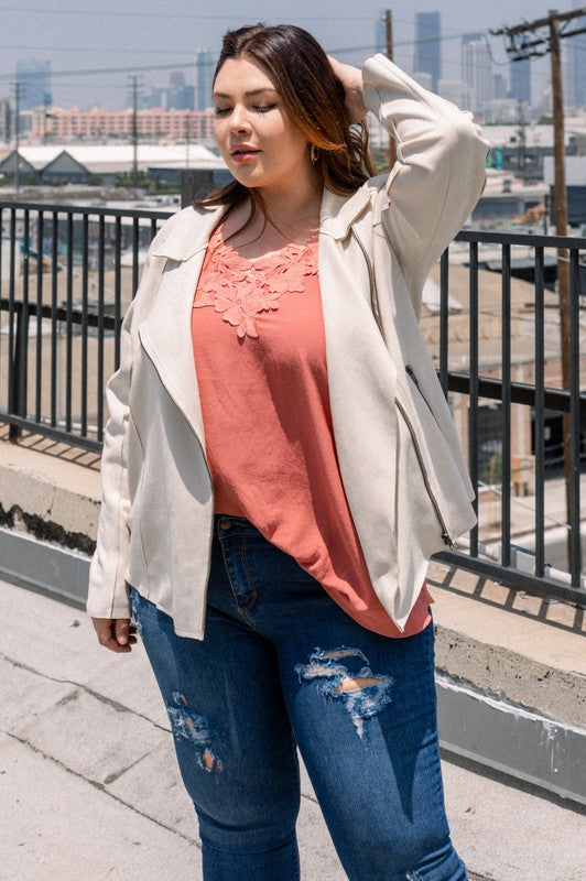 Solid Suede Rider Jacket