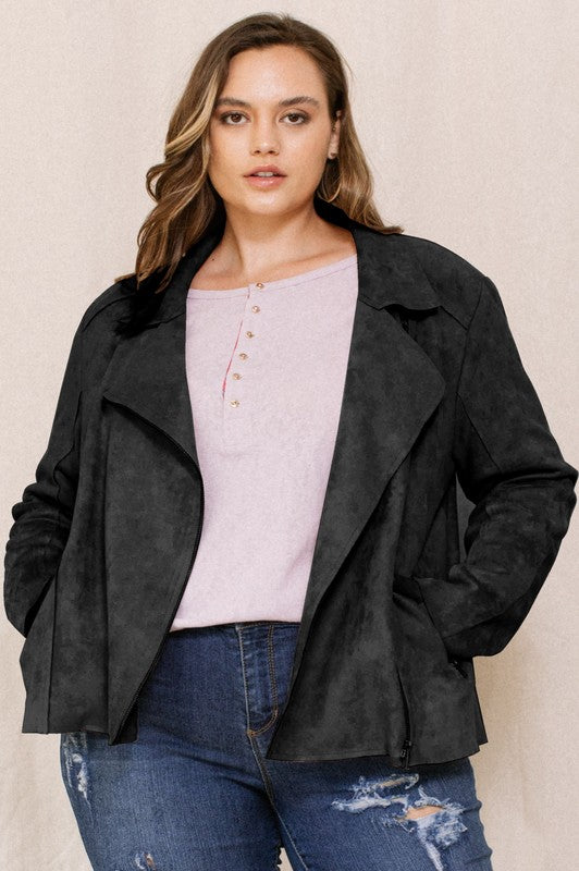 Solid Suede Rider Jacket