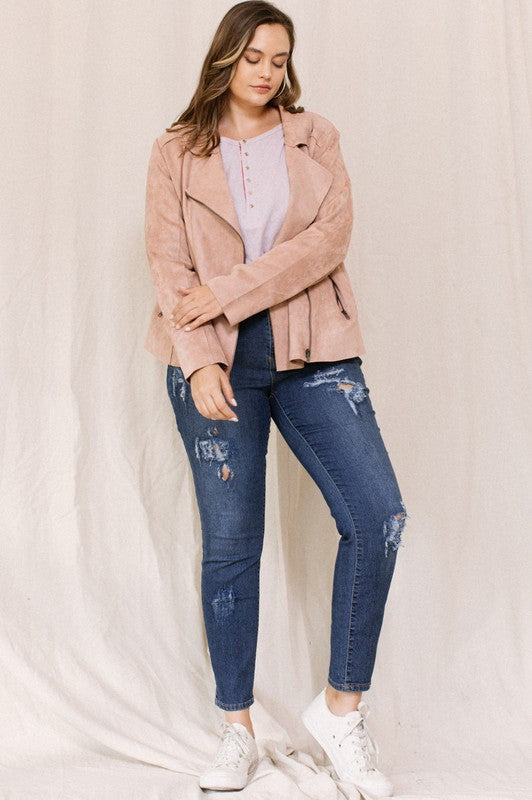 Solid Suede Rider Jacket