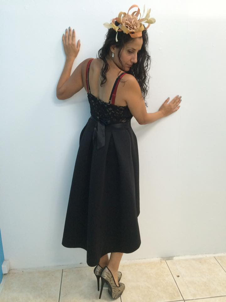 Z-Cascade Hem Dress w/ Lace Overlay Bodice-SOLD-SOLD-Daring Diva Australia