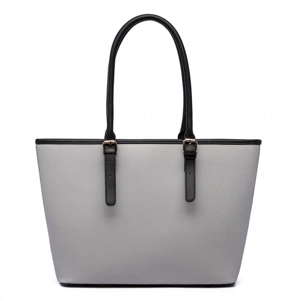 Z-CENTER STRIPE TOTE BAG GREY-SOLD-SOLD-Daring Diva Australia