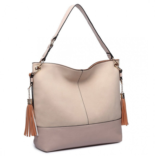 Z-LEATHER TASSEL SLOUCH HOBO BAG CAMEL-SOLD-SOLD-Daring Diva Australia
