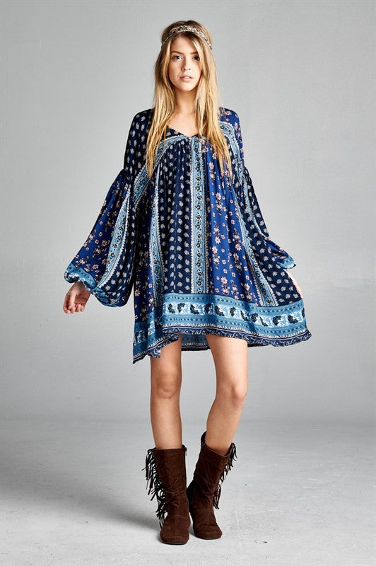 Z-Baby Doll Boho Patch Dress-SOLD-SOLD-Daring Diva Australia