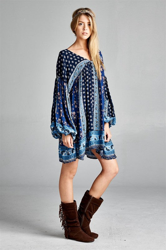 Z-Baby Doll Boho Patch Dress-SOLD-SOLD-Daring Diva Australia