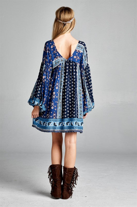 Z-Baby Doll Boho Patch Dress-SOLD-SOLD-Daring Diva Australia