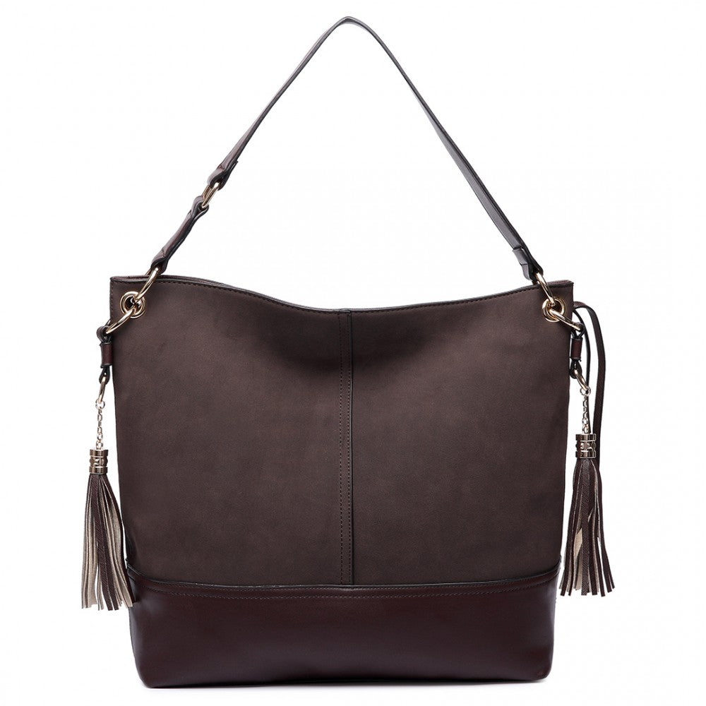 Leather Tassel Hobo Bag-Handbags-ML-Daring Diva Australia, plus size fashion, plus size clothing, plus size clothing online, plus size womens clothing, womens clothing online, womens fashion, women's bag, bags for women, womens handbag, handbags for women, leather bag, handbags, chain bag, shoulder bag, tote bags, clutches, pouches, backpacks, beach bags, bags, accessories, purses for women, ladies handbags, crossbody bags for women, womens work bag, fashion, coffee leather hobo bag