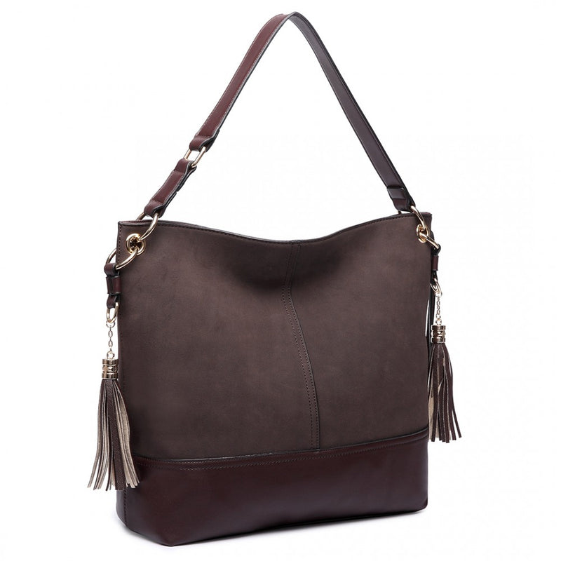 Leather Tassel Hobo Bag-Handbags-ML-Daring Diva Australia, plus size fashion, plus size clothing, plus size clothing online, plus size womens clothing, womens clothing online, womens fashion, women's bag, bags for women, womens handbag, handbags for women, leather bag, handbags, chain bag, shoulder bag, tote bags, clutches, pouches, backpacks, beach bags, bags, accessories, purses for women, ladies handbags, crossbody bags for women, womens work bag, fashion, coffee leather hobo bag