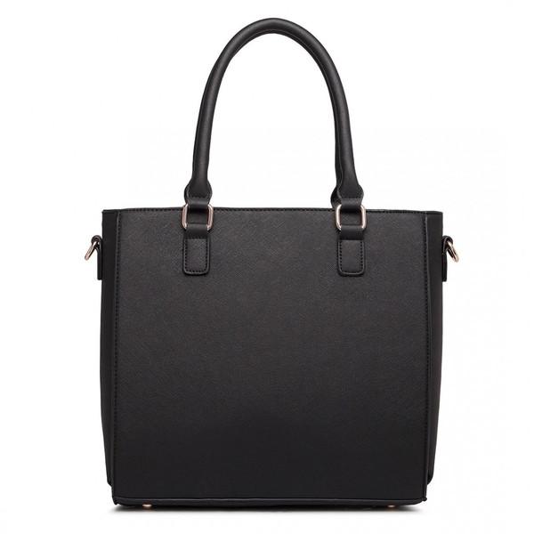 SPLIT FRONT TOTE BAG BLACK/WHITE-SOLD-SOLD-Daring Diva Australia
