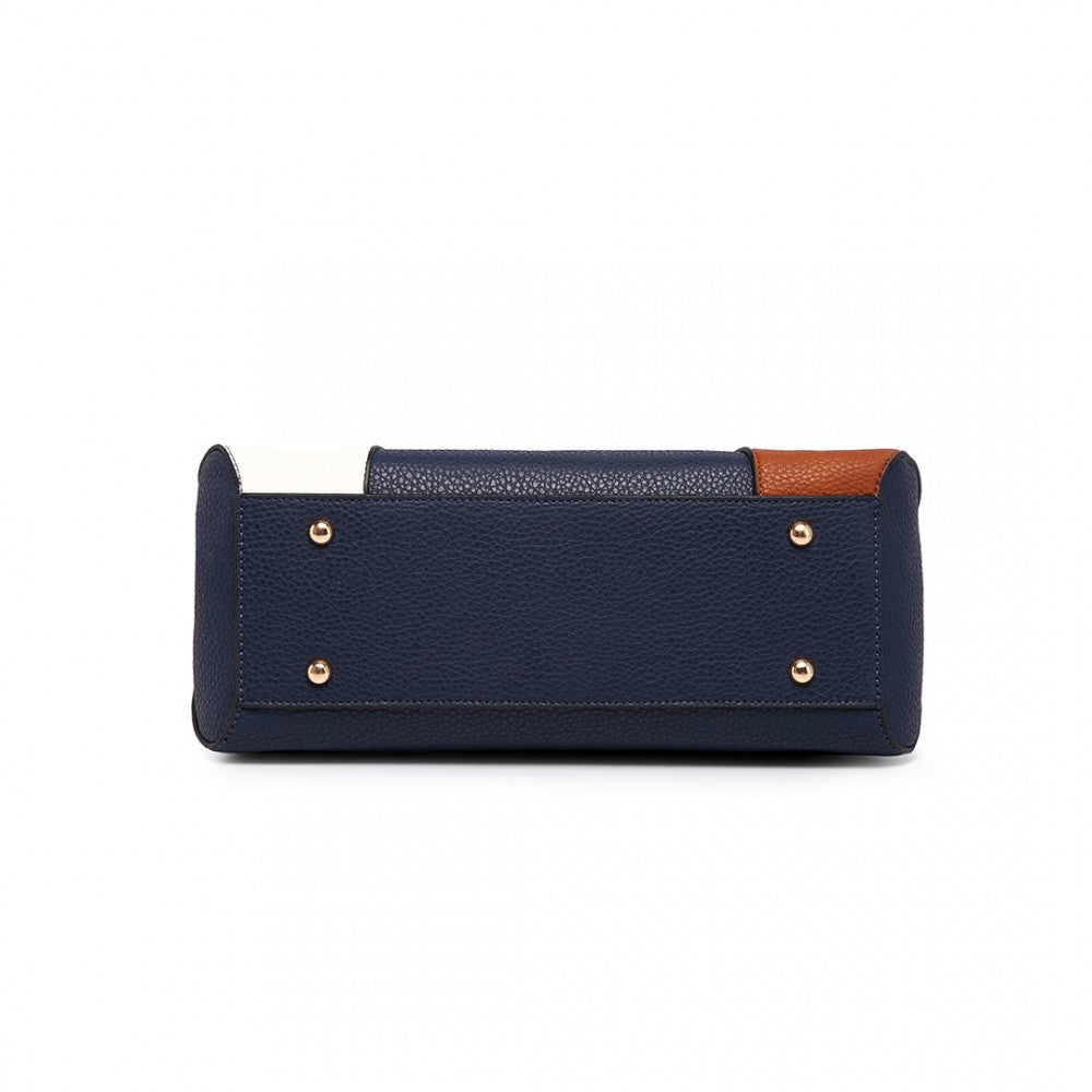 COLOUR BLOCK PANEL SHOULDER BAG BROWN-SOLD-SOLD-Daring Diva Australia