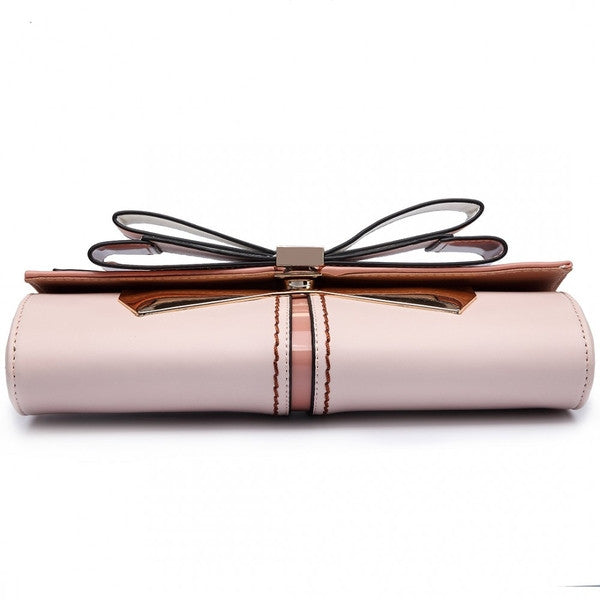 Z-BOW CLUTCH CHAIN SHOULDER BAG PINK-SOLD-SOLD-Daring Diva Australia