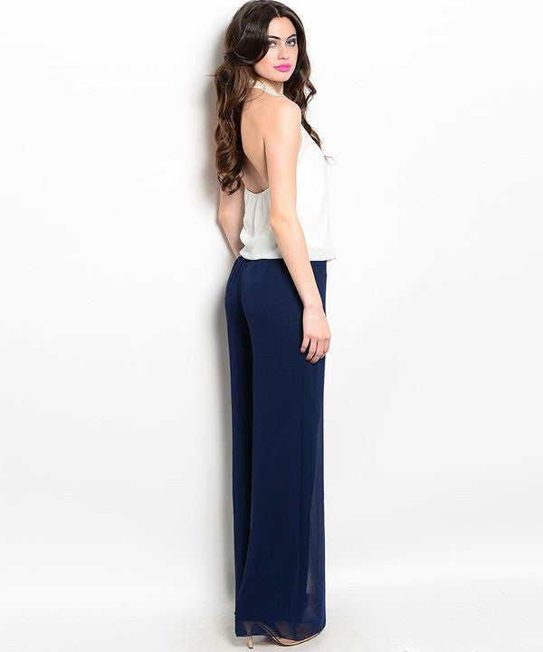 Z-PEARL WHITE NAVY ROMPER-SOLD-SOLD-Daring Diva Australia