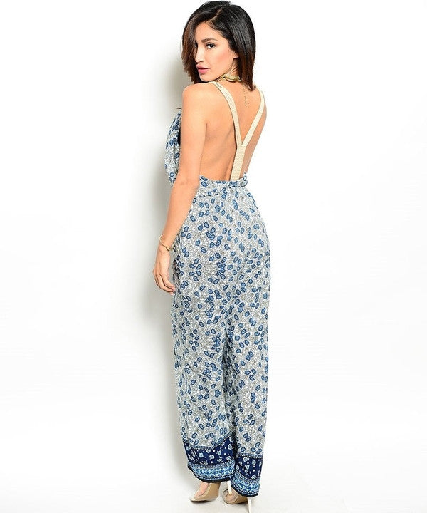 IVORY BLUE JUMPSUIT-SOLD-SOLD-Daring Diva Australia