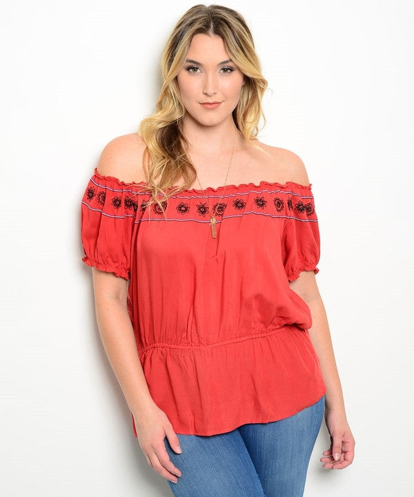 Z-CN254203-Rust-Plus-Size-Top-SOLD-SOLD-Daring Diva Australia