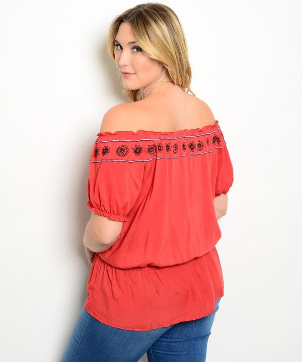 Z-CN254203-Rust-Plus-Size-Top-SOLD-SOLD-Daring Diva Australia