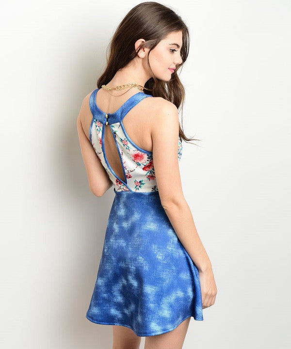 Z-CN284717 - IVORY BLUE RUST DRESS-SOLD-SOLD-Daring Diva Australia