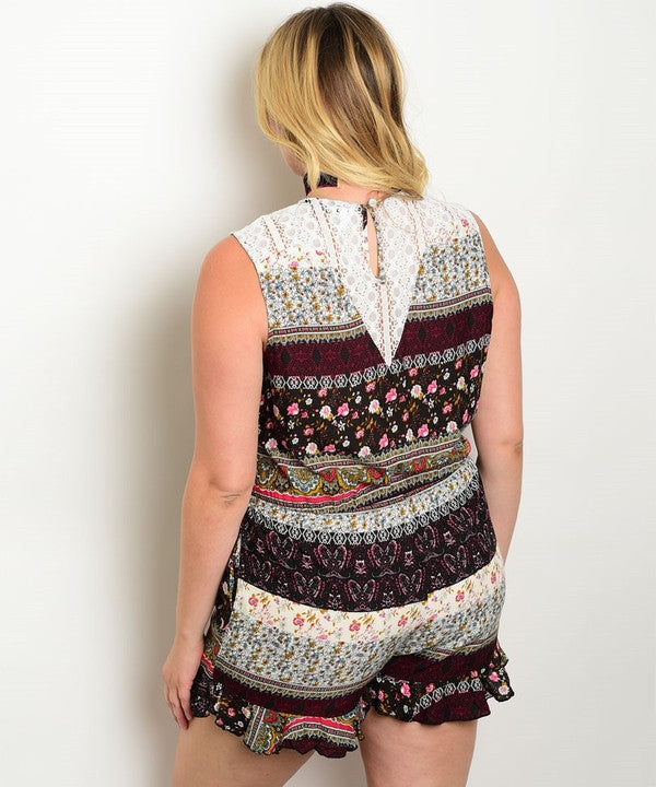 Z-BLACK MAGENTA WHITE ROMPER-SOLD-SOLD-Daring Diva Australia