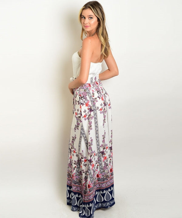 Z-WHITE PURPLE BORDER PRINT DRESS-SOLD-SOLD-Daring Diva Australia