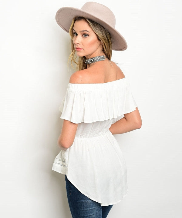 Z-IVORY OFF SHOULDER TOP-SOLD-SOLD-Daring Diva Australia
