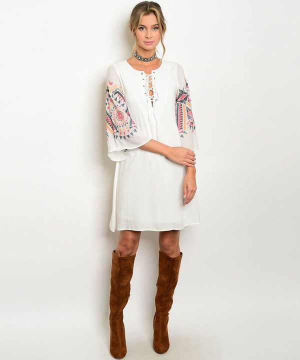 Z-STAR EMBROIDERY DRESS-SOLD-SOLD-Daring Diva Australia