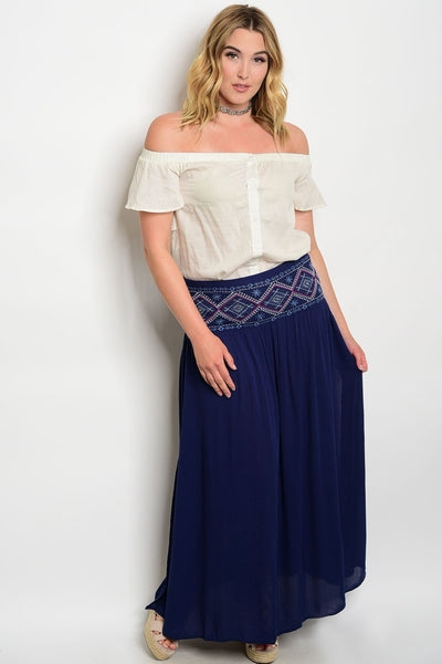 Z-Sabrina Embrodered Skirt Navy-SOLD-SOLD-Daring Diva Australia