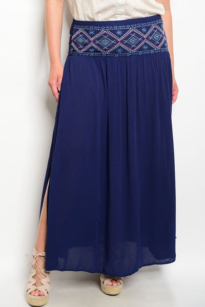 Z-Sabrina Embrodered Skirt Navy-SOLD-SOLD-Daring Diva Australia
