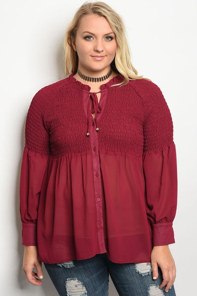 Z-Desiree Chiffon Top Navy Wine-SOLD-SOLD-Daring Diva Australia