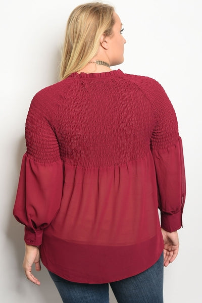 Z-Desiree Chiffon Top Navy Wine-SOLD-SOLD-Daring Diva Australia