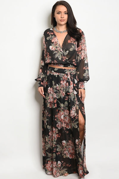 Whitney Floral Top & Skirt Set-SOLD-SOLD-Daring Diva Australia