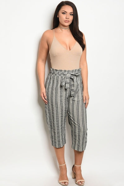 Z-Yvonne Striped Capri Pants Black-SOLD-SOLD-Daring Diva Australia